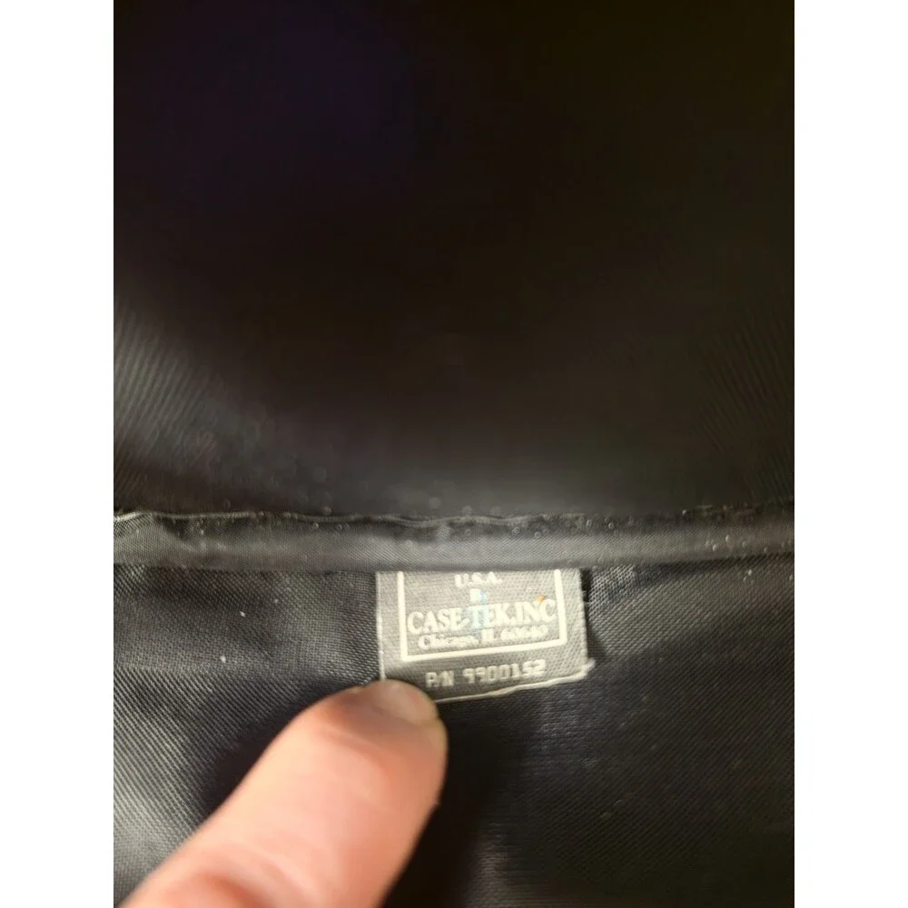 Case Tek Black Leather Laptop Briefcase Messenger Bag w/ Strap Organizer USA